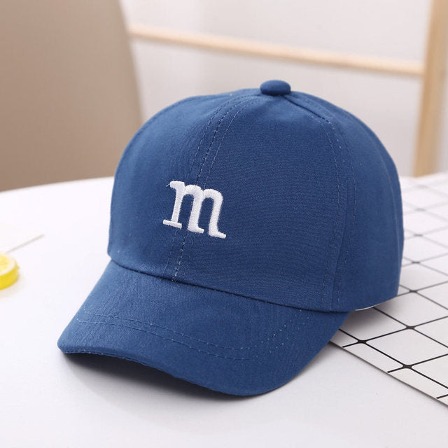 Embroidered Letter M Baseball Cap for Kids