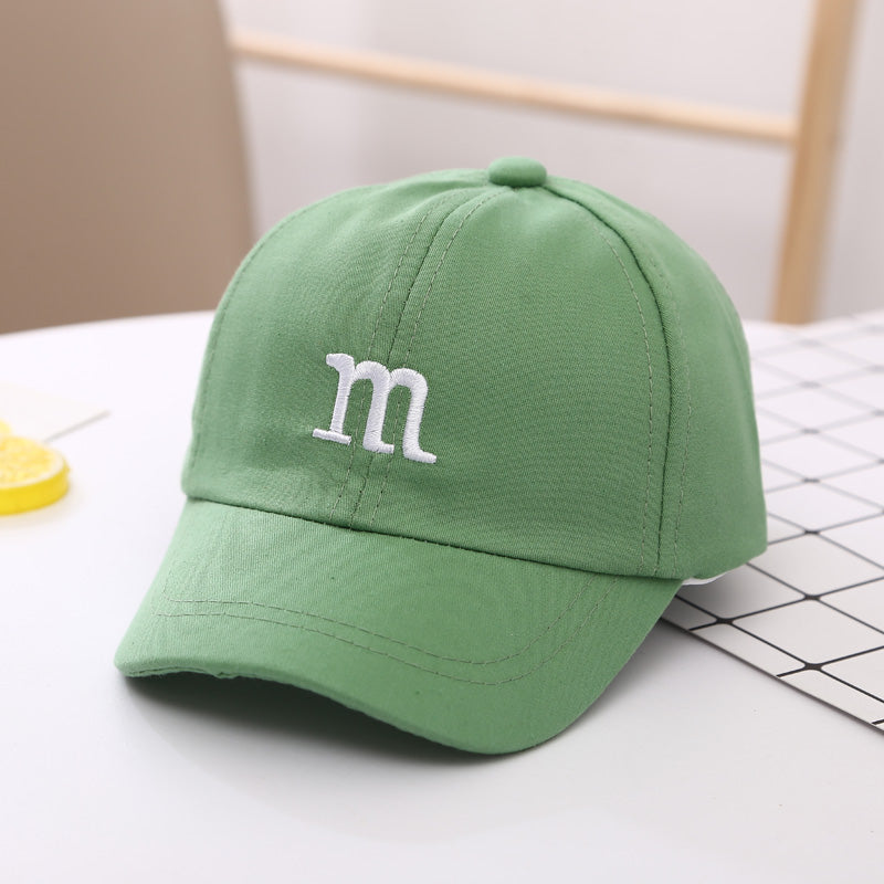 Embroidered Letter M Baseball Cap for Kids