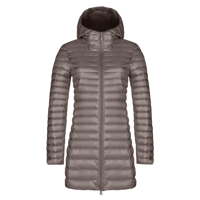 Lightweight Women's Hooded Down Jacket for Winter Wear