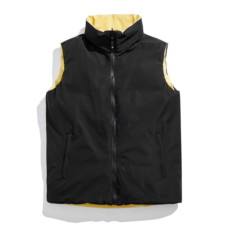 Lightweight Double-Sided Fashion Vest with Standing Collar