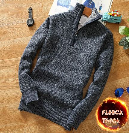 Autumn Winter Men Fleece Knitting Sweaters