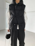 Women's White Duck Down Hooded Winter Vest
