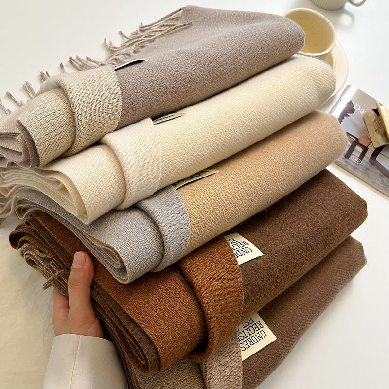 Double-Sided Cashmere Scarf for Women (Couple)