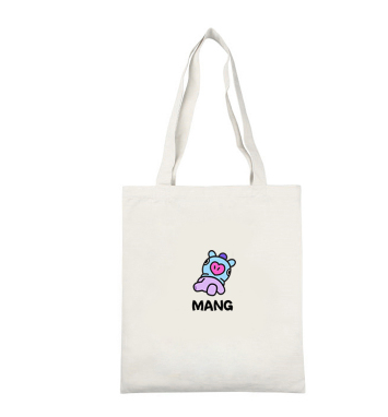 BTS Cartoon Canvas Shoulder Bag - Simple and Versatile