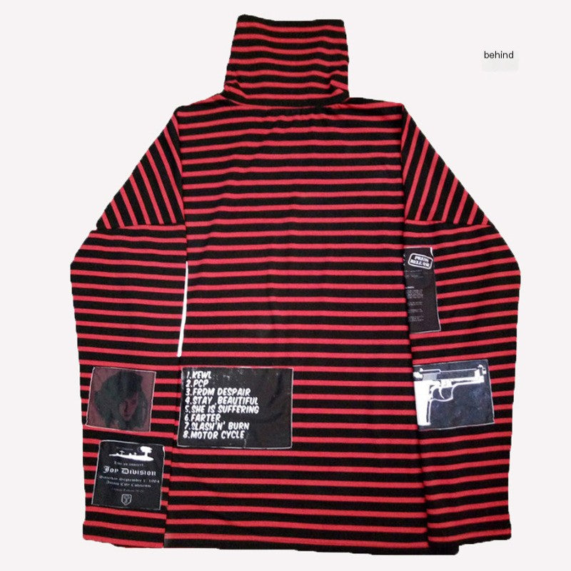 BTS Style Striped Turtleneck Top by G-Dragon