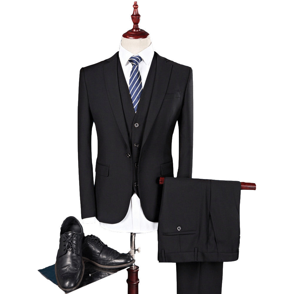 Men's Slim Fit Solid Color Suit Set for Weddings