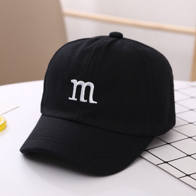 Embroidered Letter M Baseball Cap for Kids