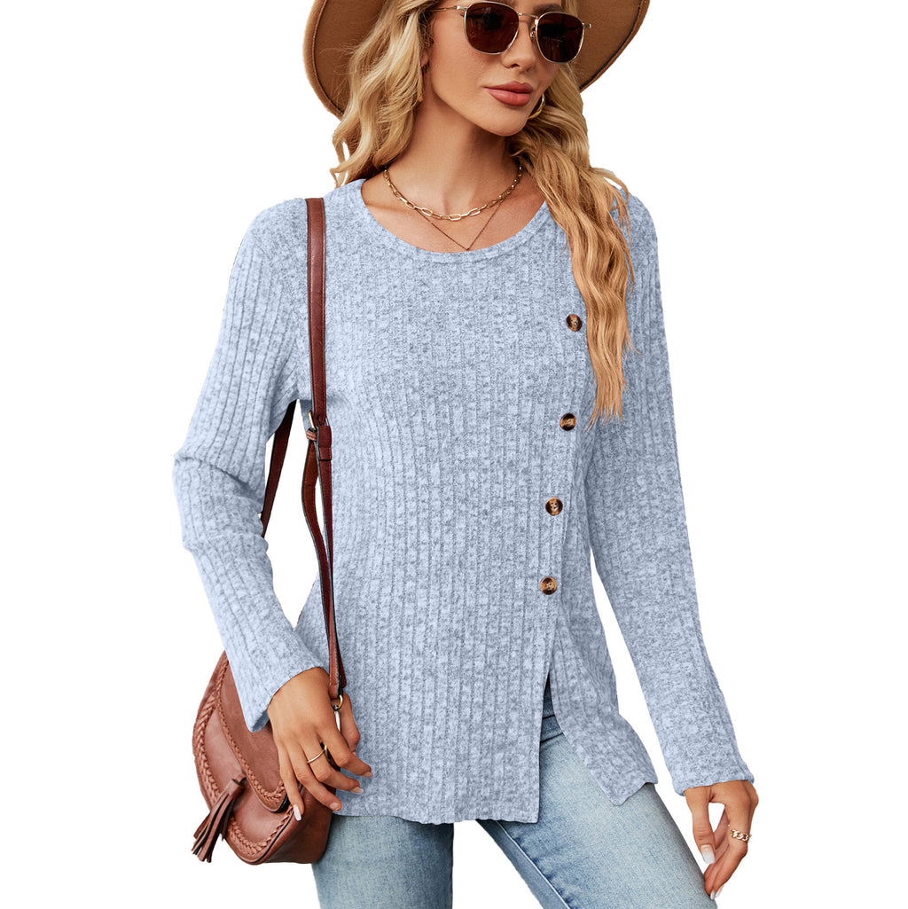 Women's Casual Long Sleeve Buttoned T-Shirt
