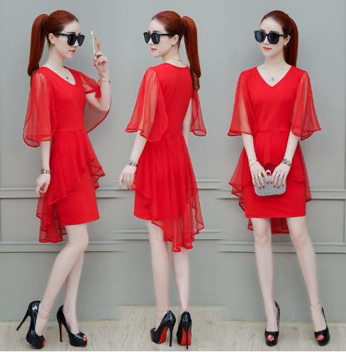 Plus Size Lace Sleeve Dress for Summer