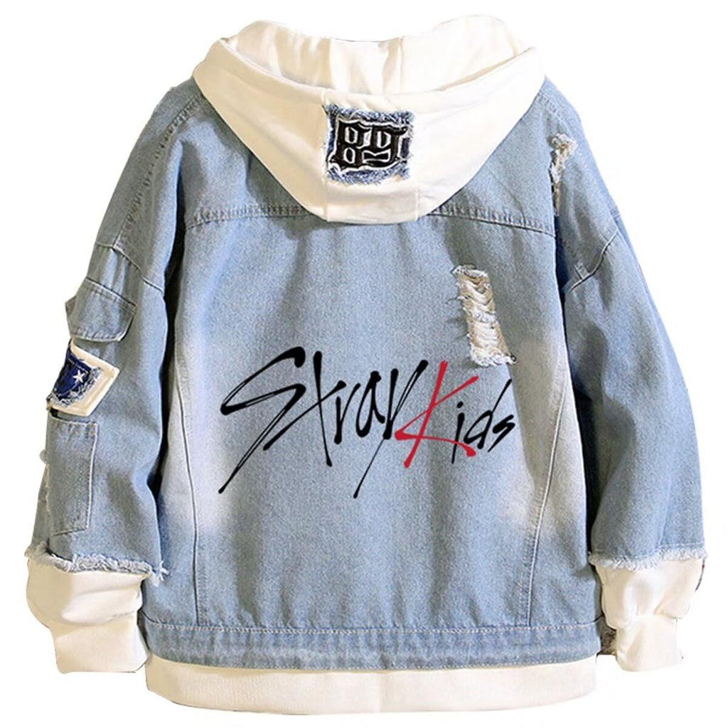 KPOP Stray Kids Merch Stray Kids Hoodie Felix Hyujin I.N Jisung Woojin Denim Jacket