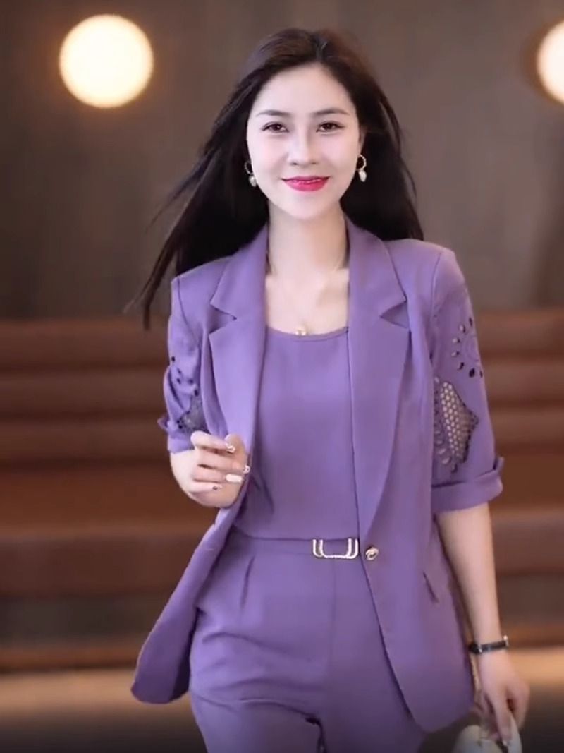 Fashion Women's Three-Piece Suit with Harem Pants