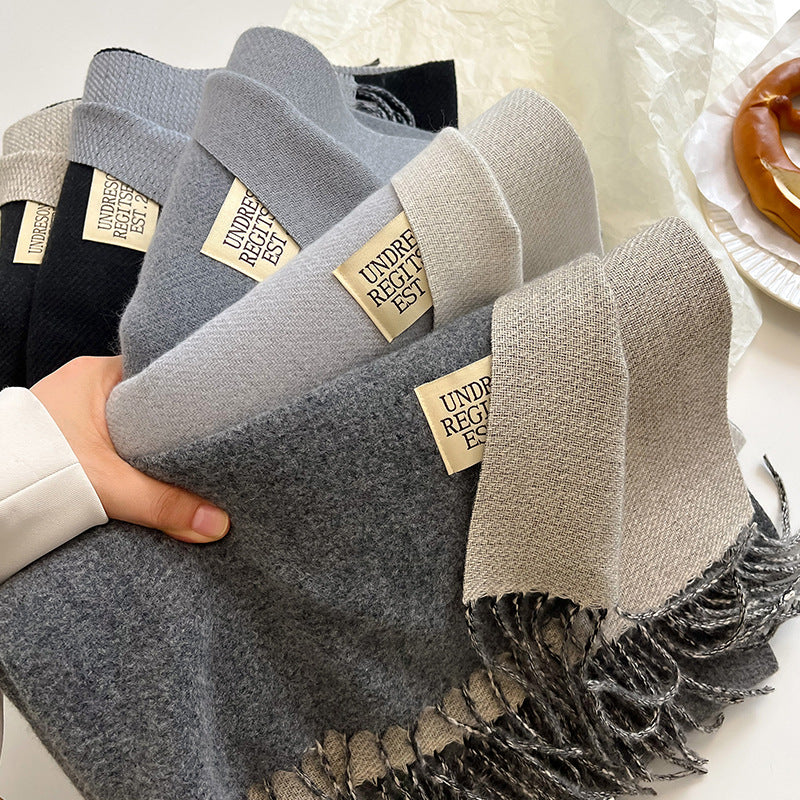 Double-Sided Cashmere Scarf for Women (Couple)