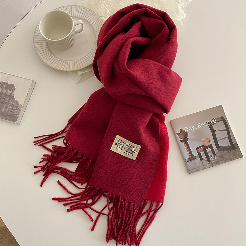 Double-Sided Cashmere Scarf for Women (Couple)