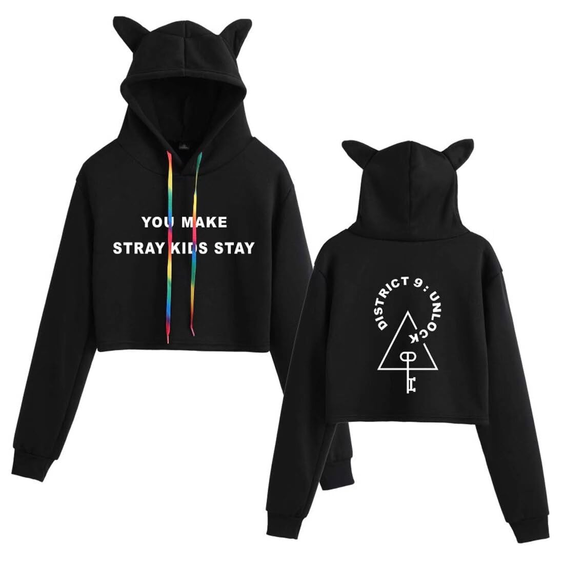 Kpop Stray Kids Hoodie Cat Ear Sweaters for Womens Felix Hyunjin Bangchan Hoodie Sweatshirt