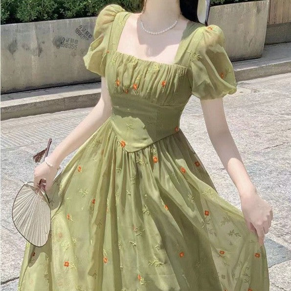 Floral Waist-Tightening Slimming Dress for Women