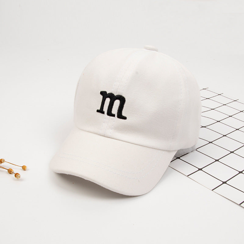 Embroidered Letter M Baseball Cap for Kids