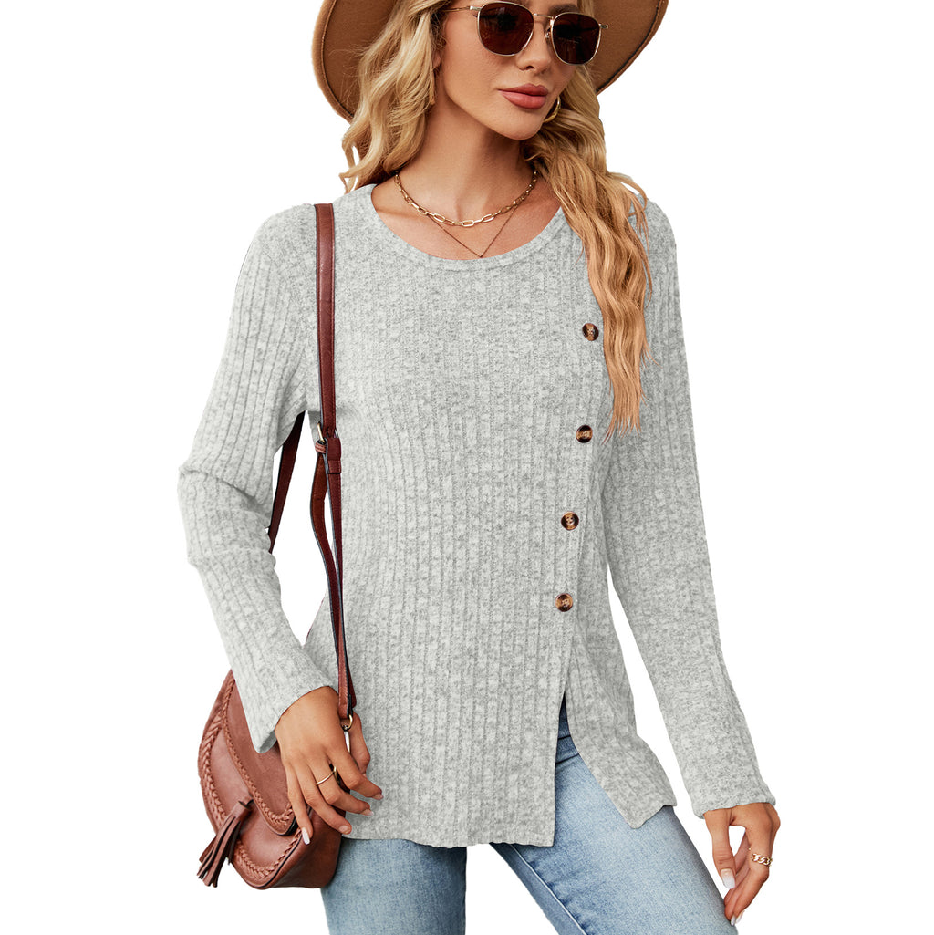 Women's Casual Long Sleeve Buttoned T-Shirt