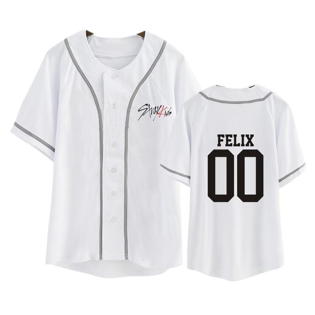 Aopostall Kpop StrayKids Baseball Jersey Hyunjin Jisung Changbin Support Tee for Men Women
