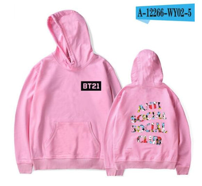 BTS Cartoon Style Hoodie and Merchandise Hoodie
