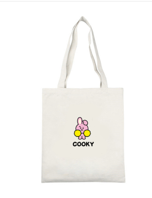 BTS Cartoon Canvas Shoulder Bag - Simple and Versatile