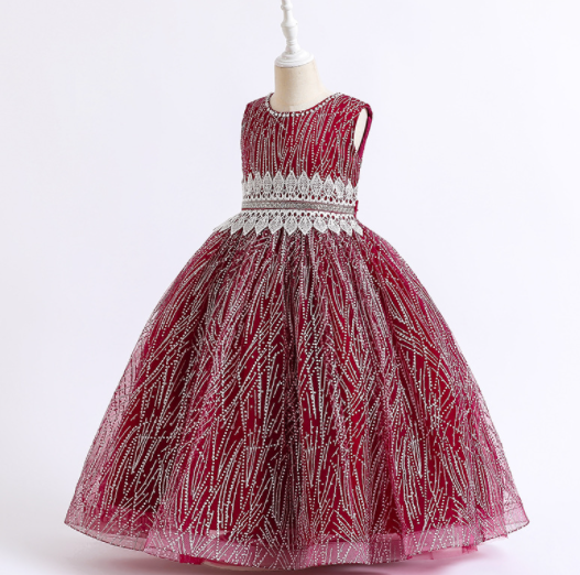 Girls Princess Dress and Flower Piano Costume Set