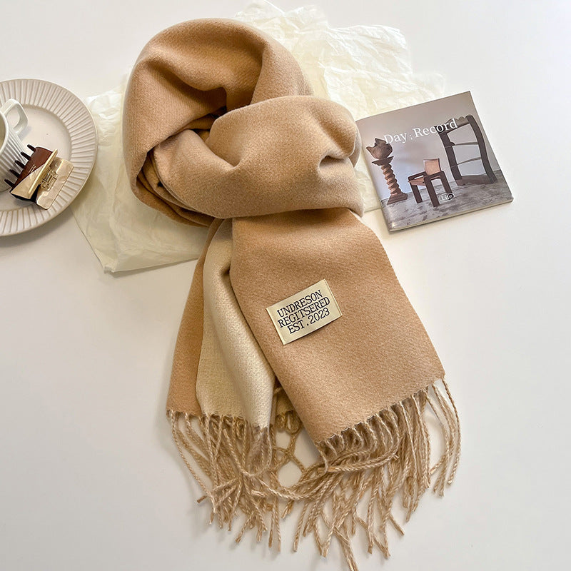 Double-Sided Cashmere Scarf for Women (Couple)