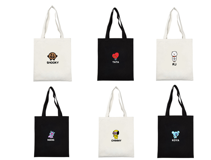 BTS Cartoon Canvas Shoulder Bag - Simple and Versatile