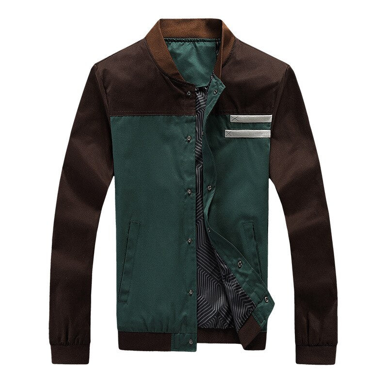 Stylish Men's Jacket with Baseball Collar