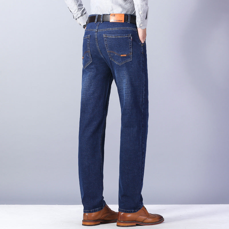 Men's Loose Fit Stretch Denim Pants for Business