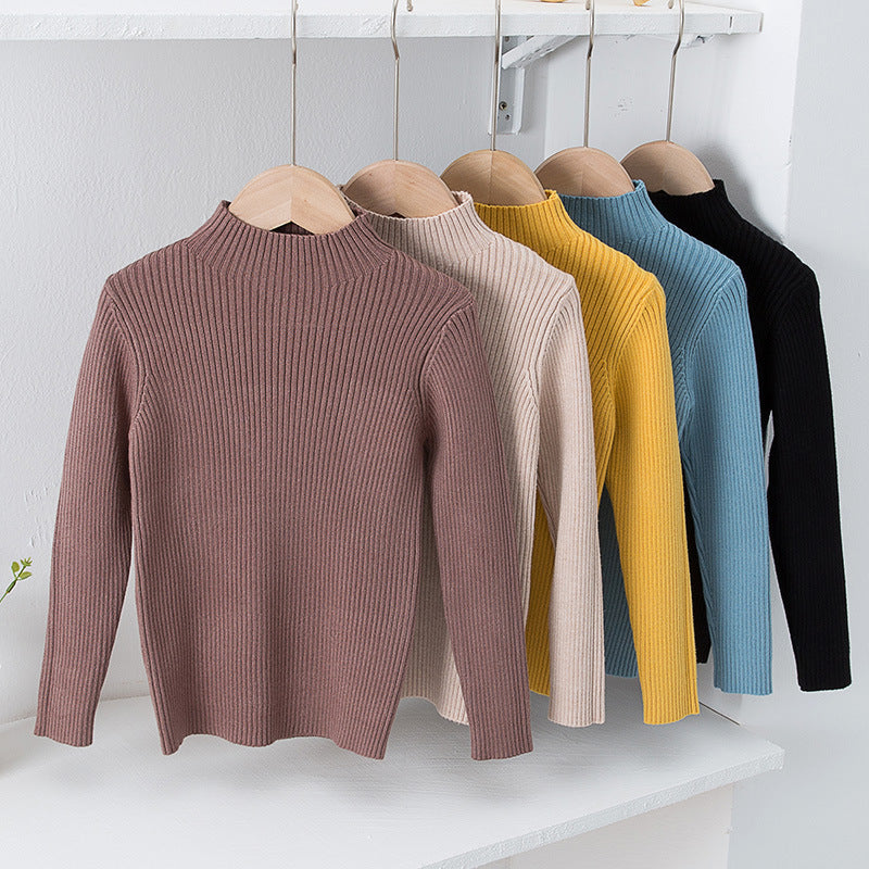 Fall Winter Kids Knitted Turtleneck Sweater