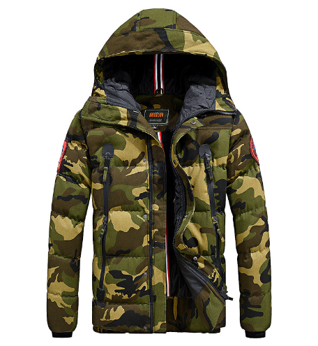 Men's Winter Camouflage Hoodie Jacket (Thick & Warm)