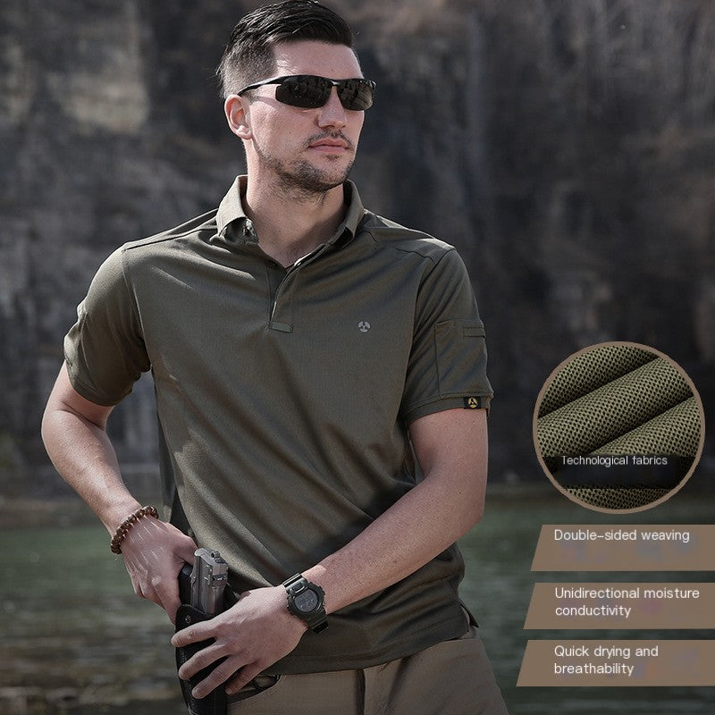 Men's Tactical Short Sleeve Polo Outdoor Quick-Dry Shirt