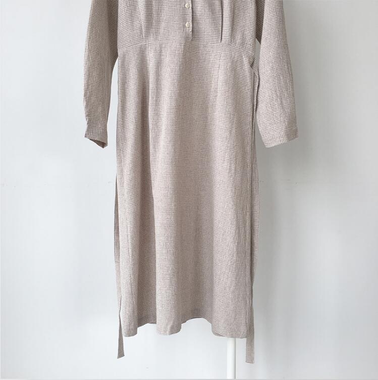 Korean Style Long Sleeve Checkered Dress