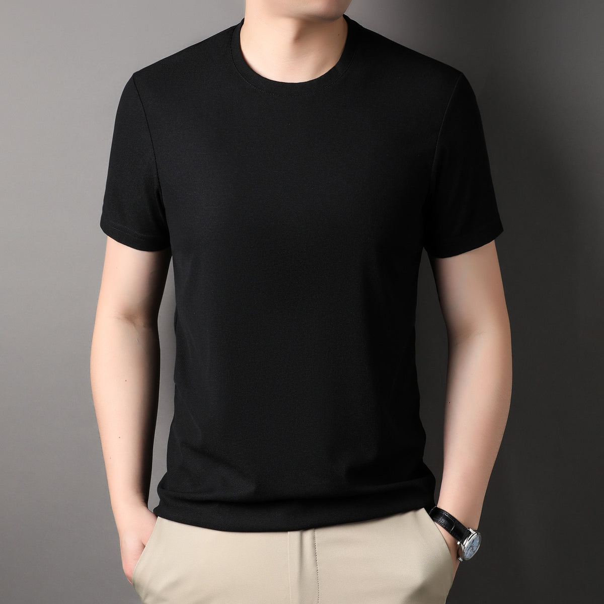 Men's Short Sleeve Waffle T-Shirt - Summer Casual