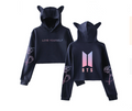 BTS Love Yourself Cat Ear Cropped Hoodie
