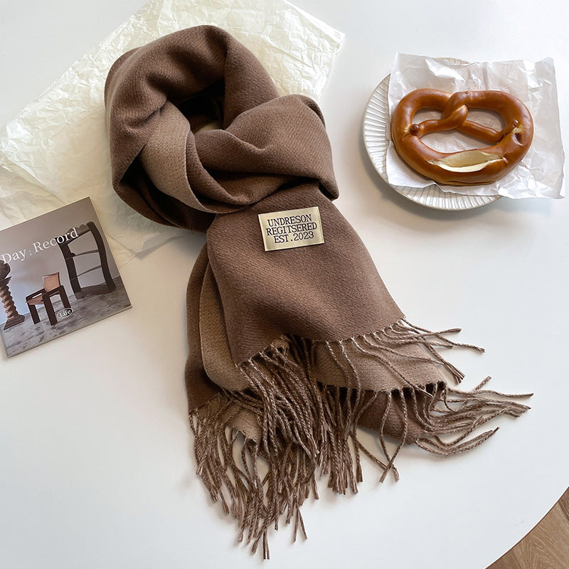 Double-Sided Cashmere Scarf for Women (Couple)