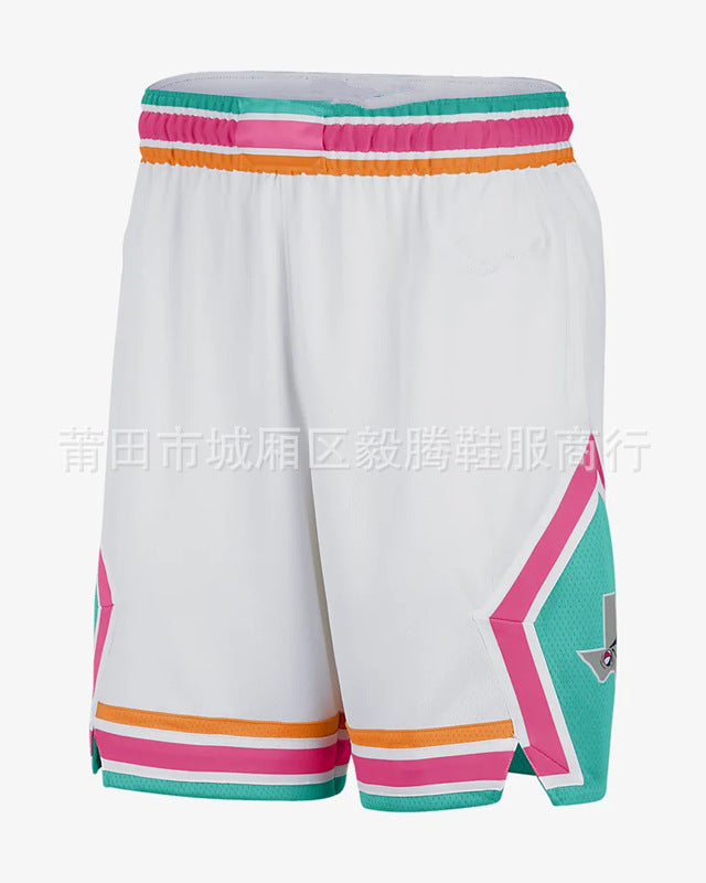 New Basketball Shorts with Embroidered Team Logos