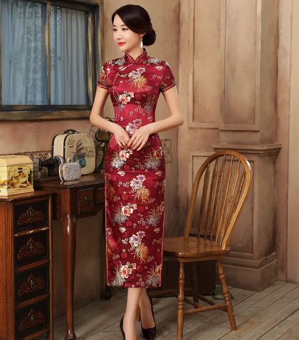 Summer Vintage Chinese Style Long Qipao Dress