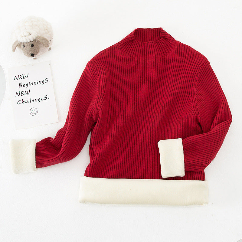 Fall Winter Kids Knitted Turtleneck Sweater