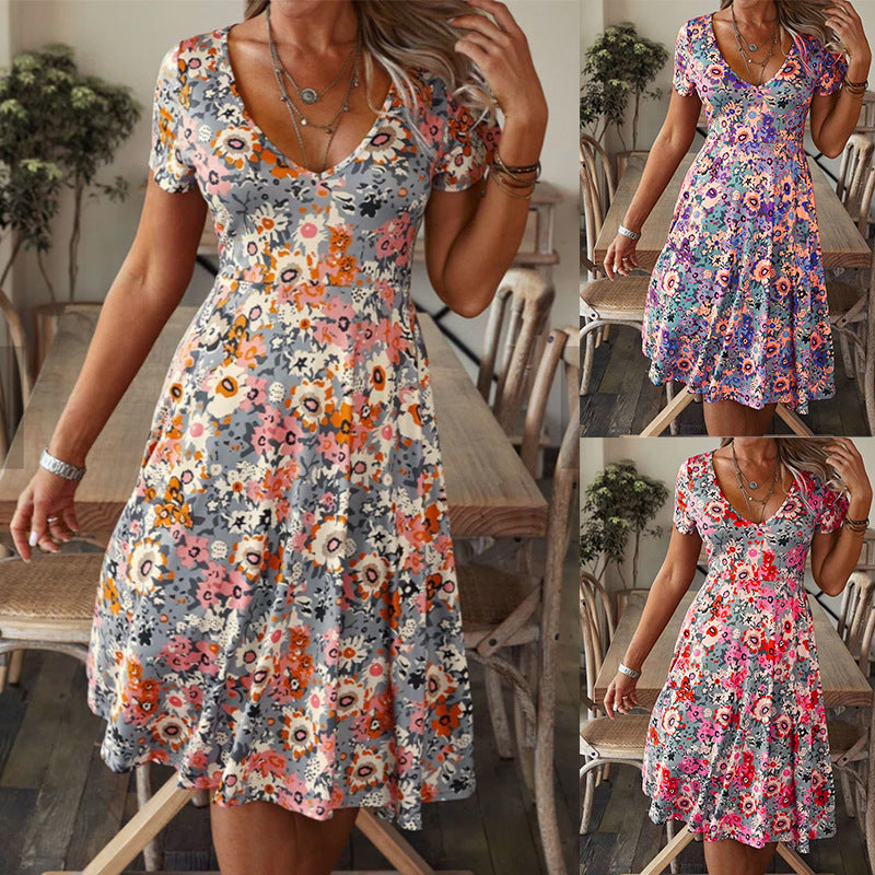 Floral Casual Loose Fitting Dress for Women