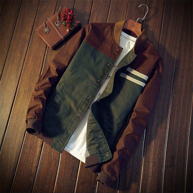 Stylish Men's Jacket with Baseball Collar