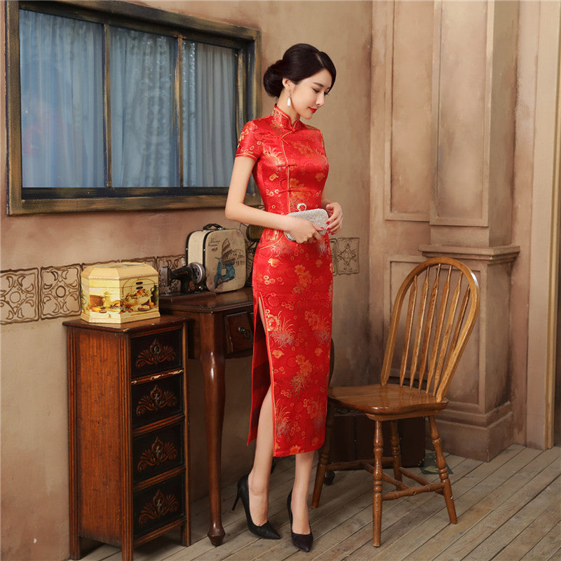 Summer Vintage Chinese Style Long Qipao Dress