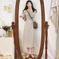 Korean Style Long Sleeve Checkered Dress