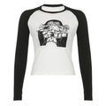 Women’s Printed Rib Raglan Contrast T-Shirt