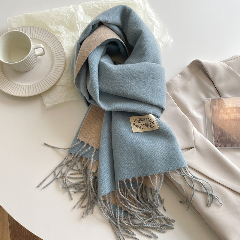 Double-Sided Cashmere Scarf for Women (Couple)