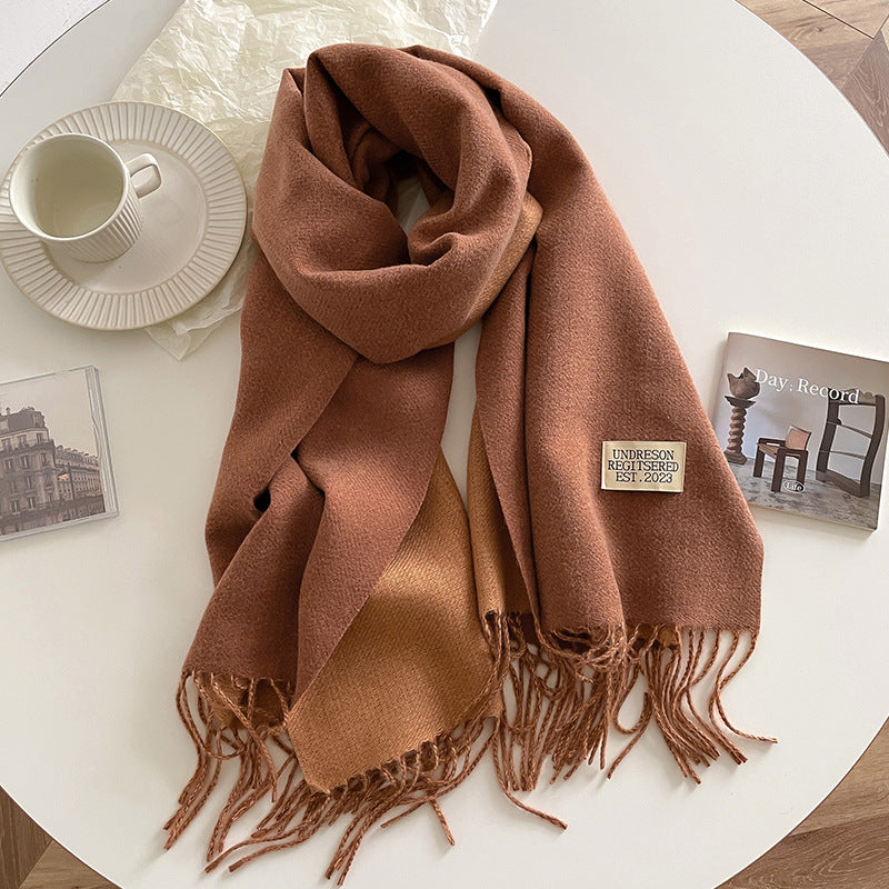 Double-Sided Cashmere Scarf for Women (Couple)