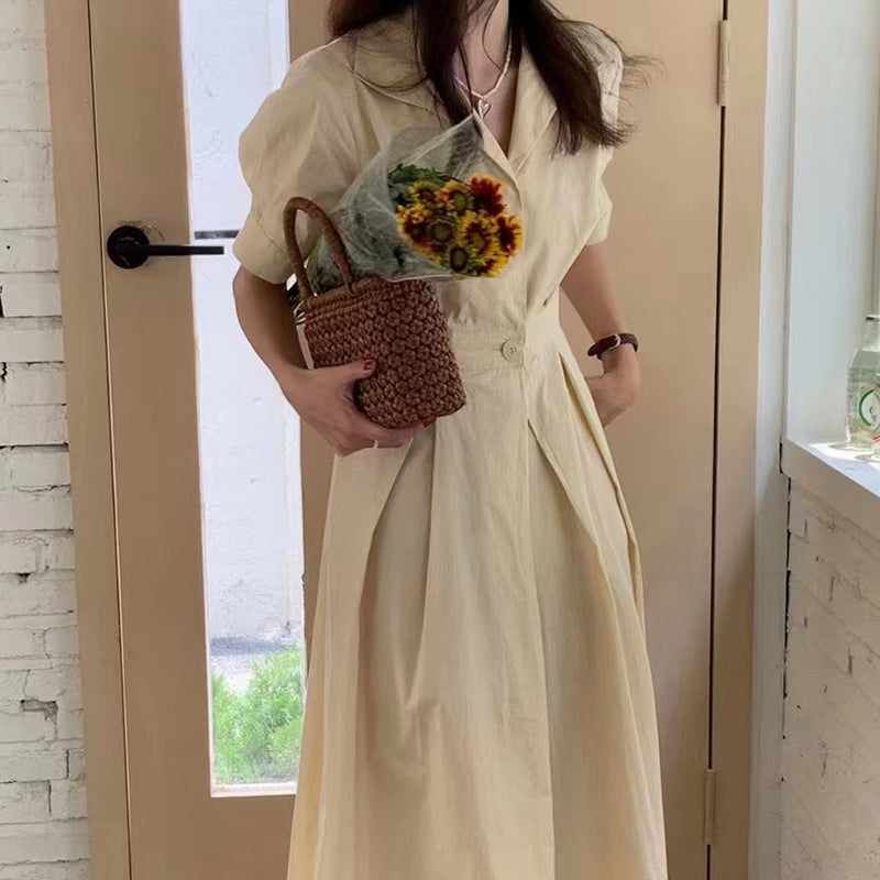 Slim Bubble Sleeve Dress for Women