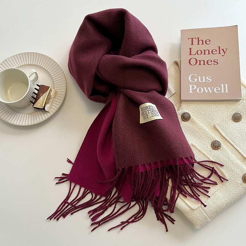 Double-Sided Cashmere Scarf for Women (Couple)
