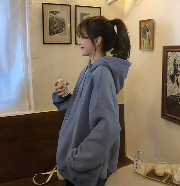 Women's Hooded Sweatshirt - Loose Fit, Multiple Colors