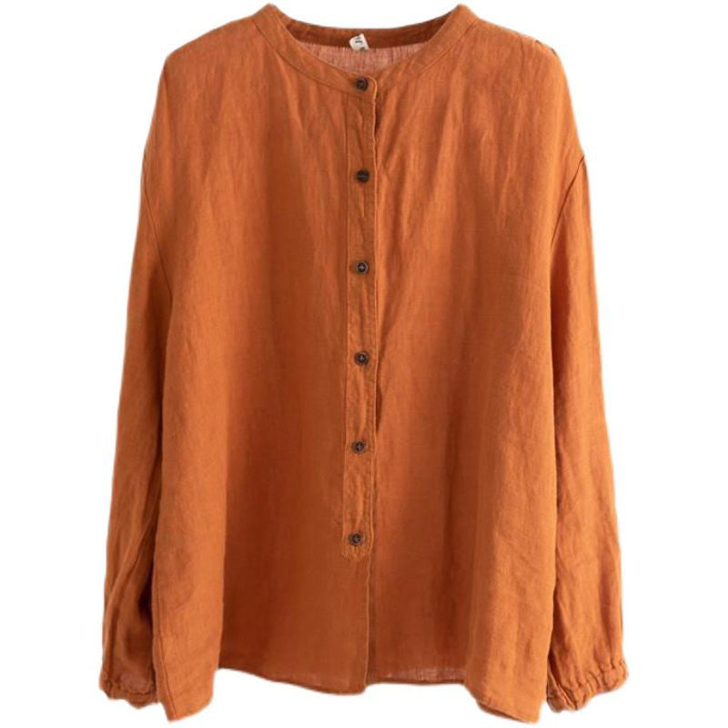 Vintage Cotton Linen Casual Shirt for Spring and Autumn